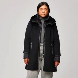 Soia & Kyo Rooney Hooded Mixed Media Coat